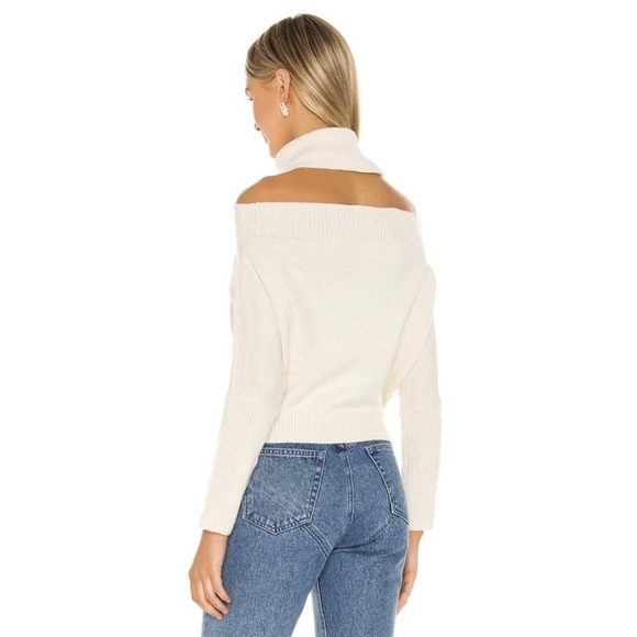 LOVERS + FRIENDS Ansia Cream Cut-Out Shoulder Turtleneck Sweater - Picture 5 of 12